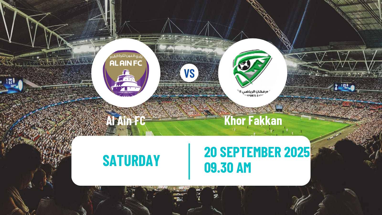 Soccer UAE Football League Al Ain - Khor Fakkan