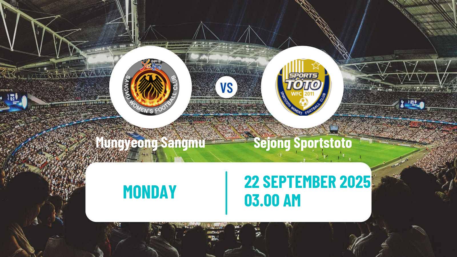 Soccer South Korean WK League Mungyeong Sangmu - Sejong Sportstoto