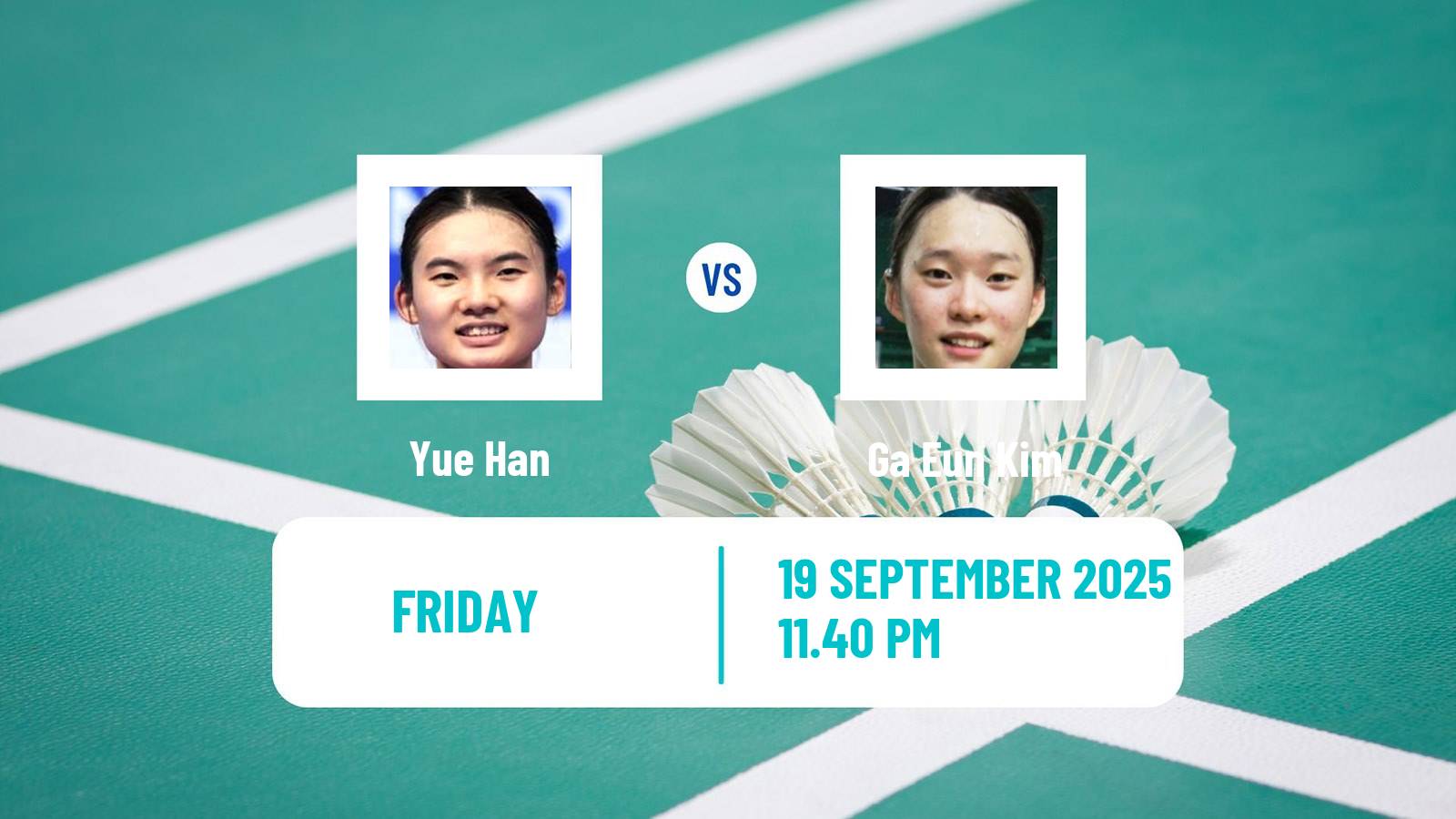 Badminton BWF World Tour China Masters 3 Women Yue Han - Ga Eun Kim
