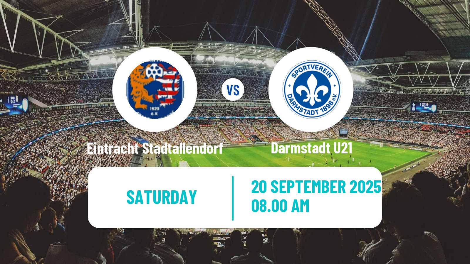 Soccer German Oberliga Hessen Eintracht Stadtallendorf - Darmstadt U21