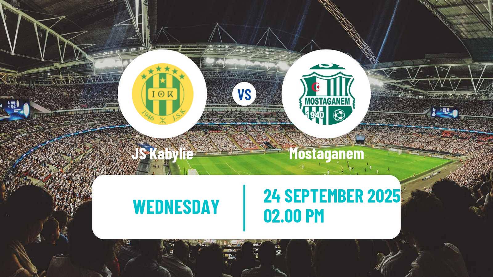 Soccer Algerian Ligue 1 Kabylie - Mostaganem