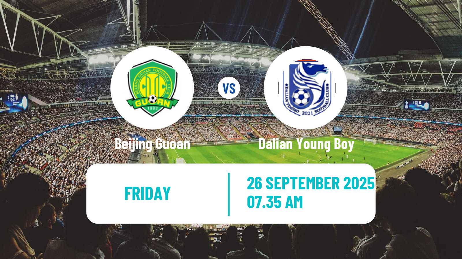 Soccer Chinese Super League Beijing Guoan - Dalian Young Boy