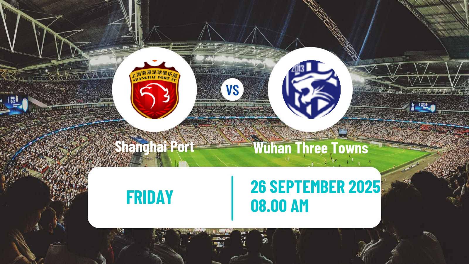 Soccer Chinese Super League Shanghai Port - Wuhan Three Towns