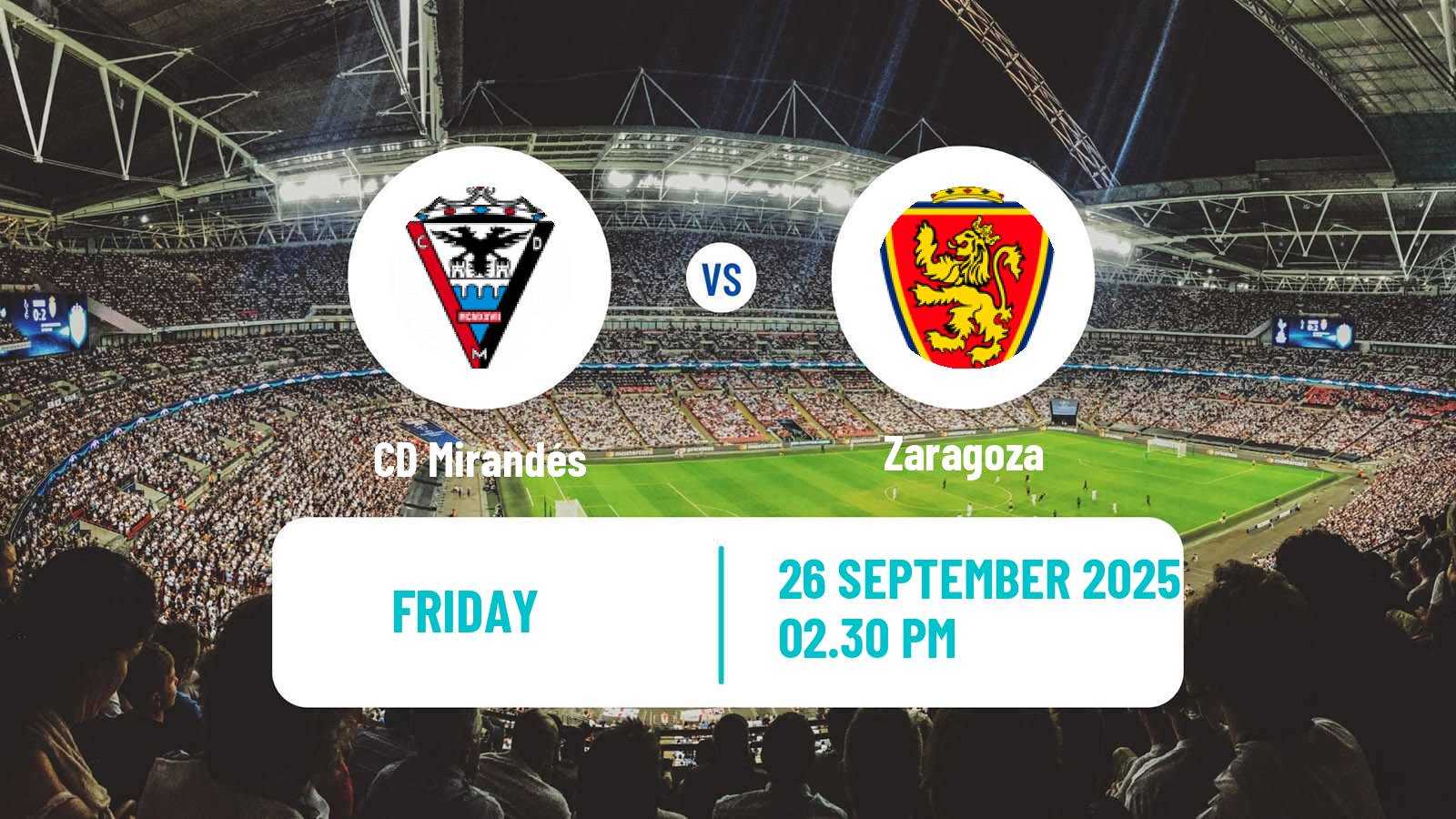 Soccer Spanish LaLiga2 Mirandés - Zaragoza