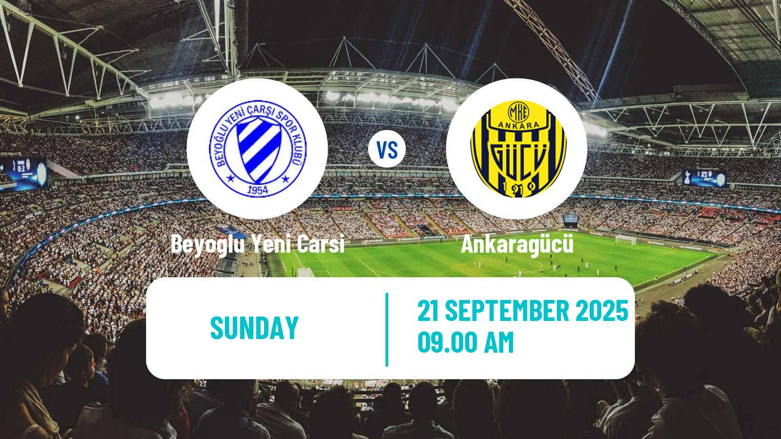 Soccer Turkish Second League White Group Beyoglu Yeni Carsi - Ankaragücü