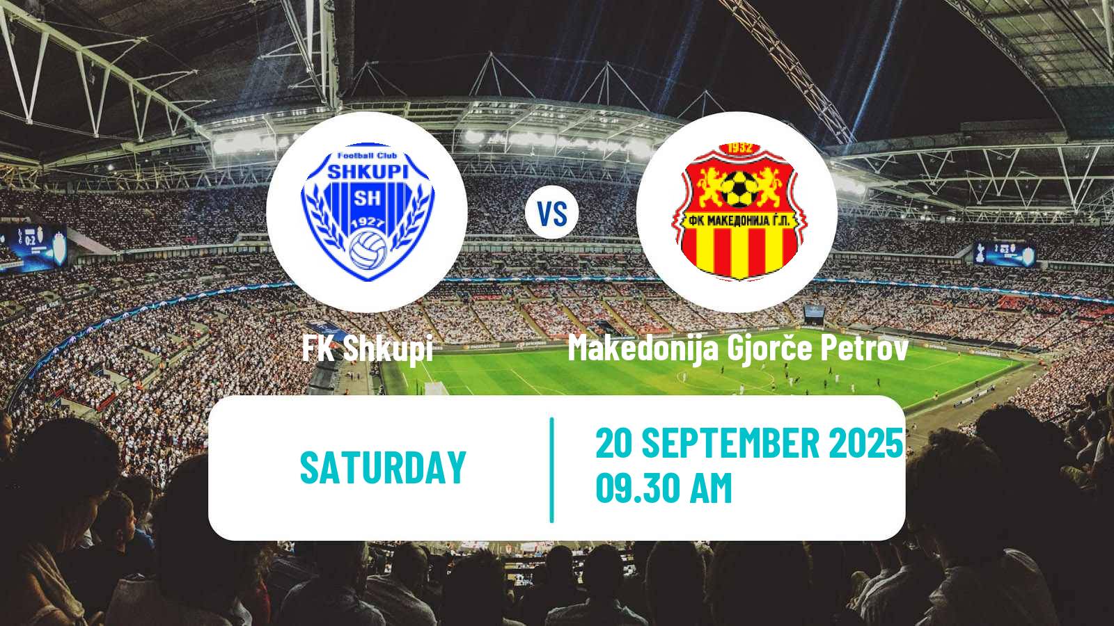 Soccer North Macedonian 1 MFL Shkupi - Makedonija Gjorče Petrov