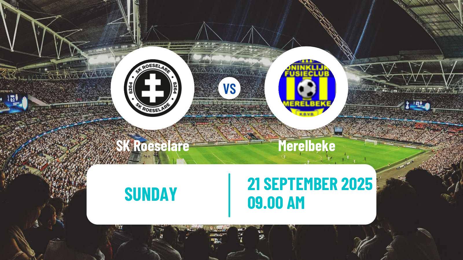 Soccer Belgian National Division 1 VV SK Roeselare - Merelbeke