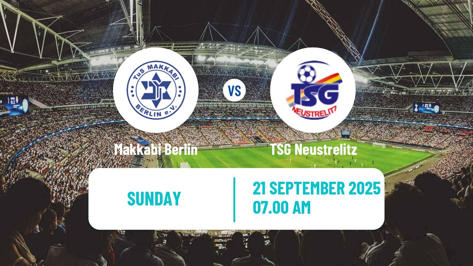 Soccer German Oberliga NOFV-Nord Makkabi Berlin - TSG Neustrelitz