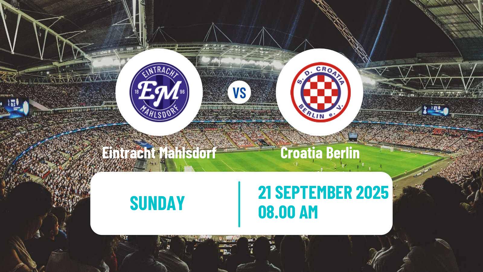 Soccer German Oberliga NOFV-Nord Eintracht Mahlsdorf - Croatia Berlin