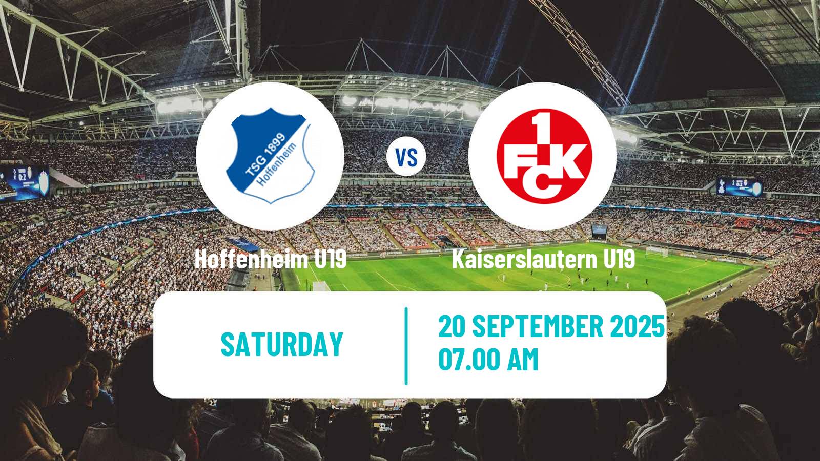 Soccer German DFB Youth League Hoffenheim U19 - Kaiserslautern U19