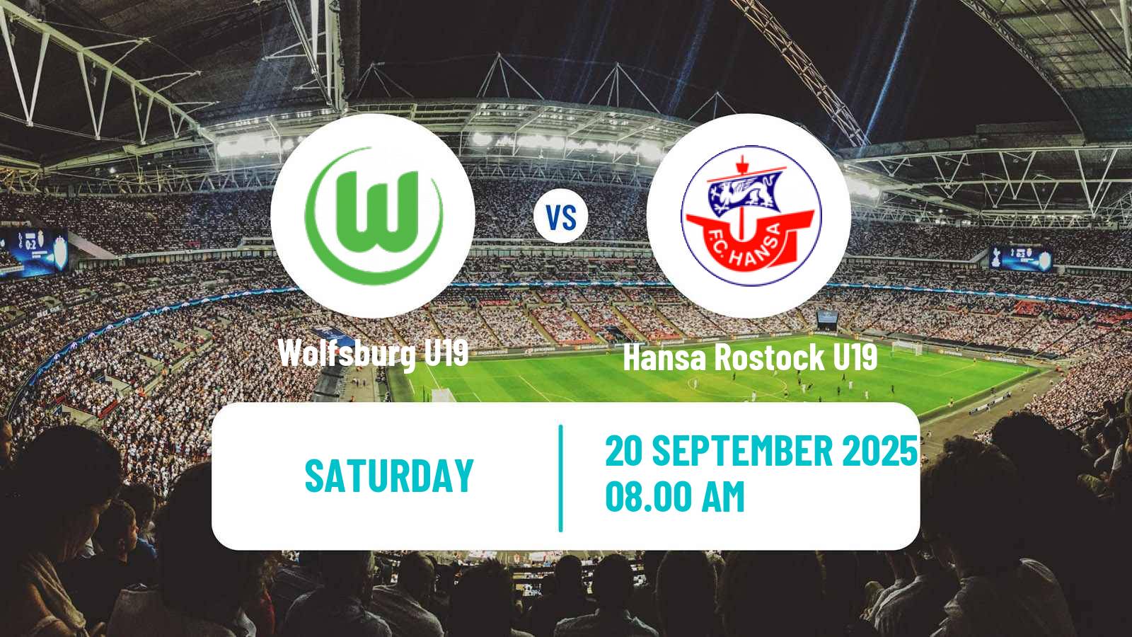 Soccer German DFB Youth League Wolfsburg U19 - Hansa Rostock U19