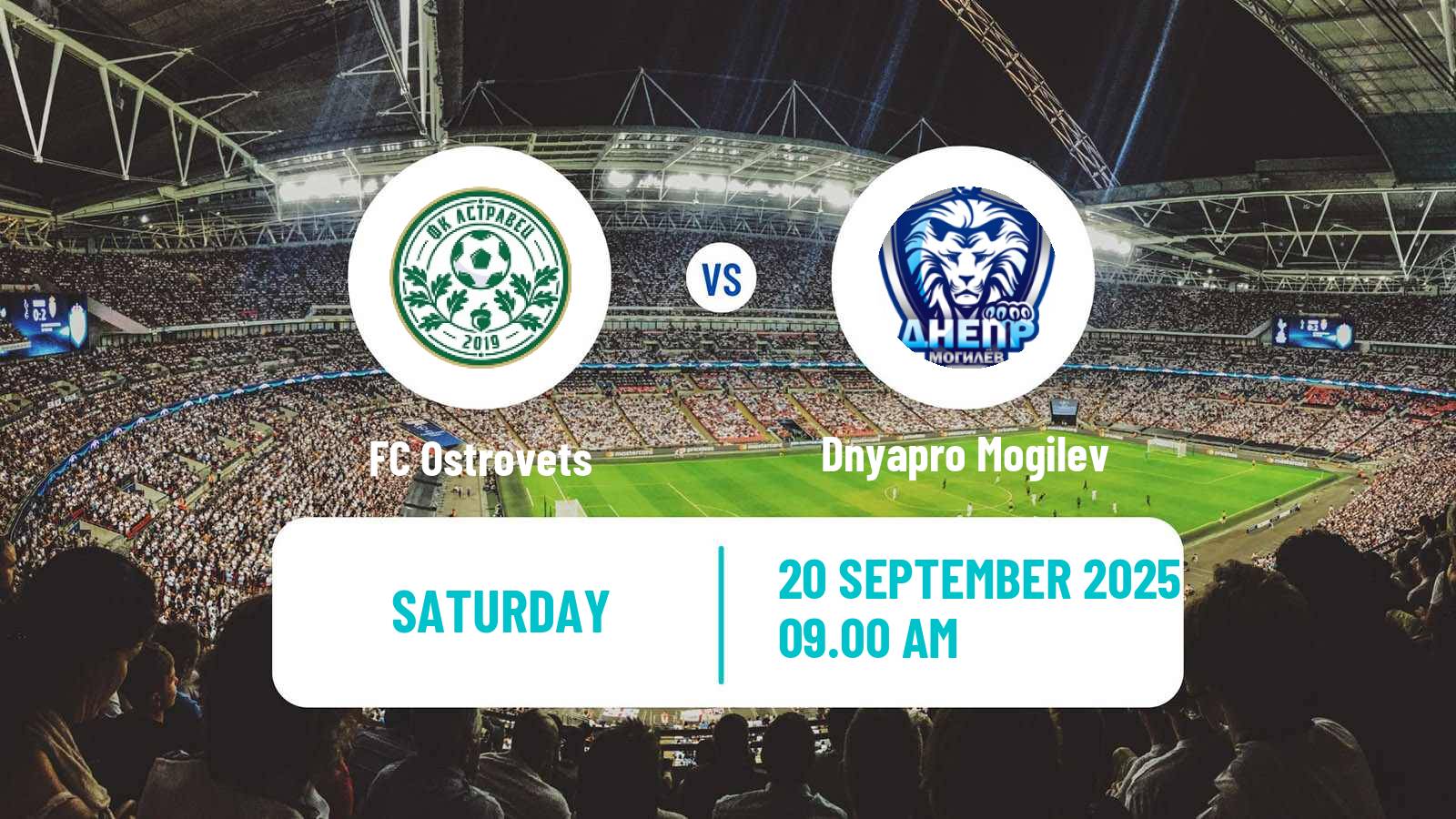 Soccer Belarusian Pershaya Liga Ostrovets - Dnyapro Mogilev