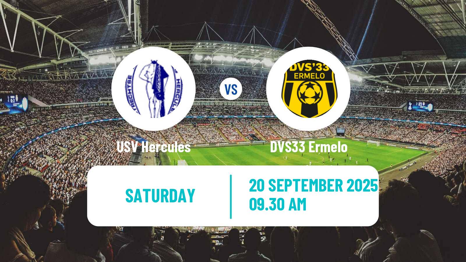 Soccer Dutch Derde Divisie USV Hercules - DVS33 Ermelo