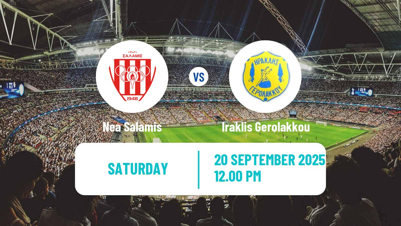 Soccer Cypriot Division 2 Nea Salamis - Iraklis Gerolakkou