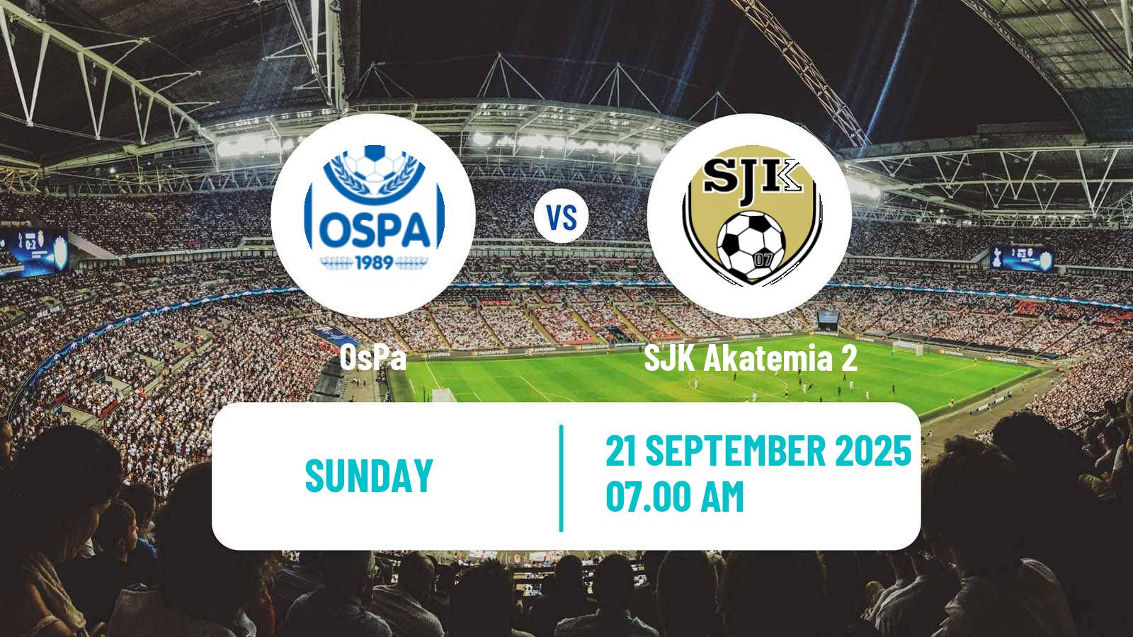 Soccer Finnish Kakkonen Group C OsPa - SJK Akatemia 2