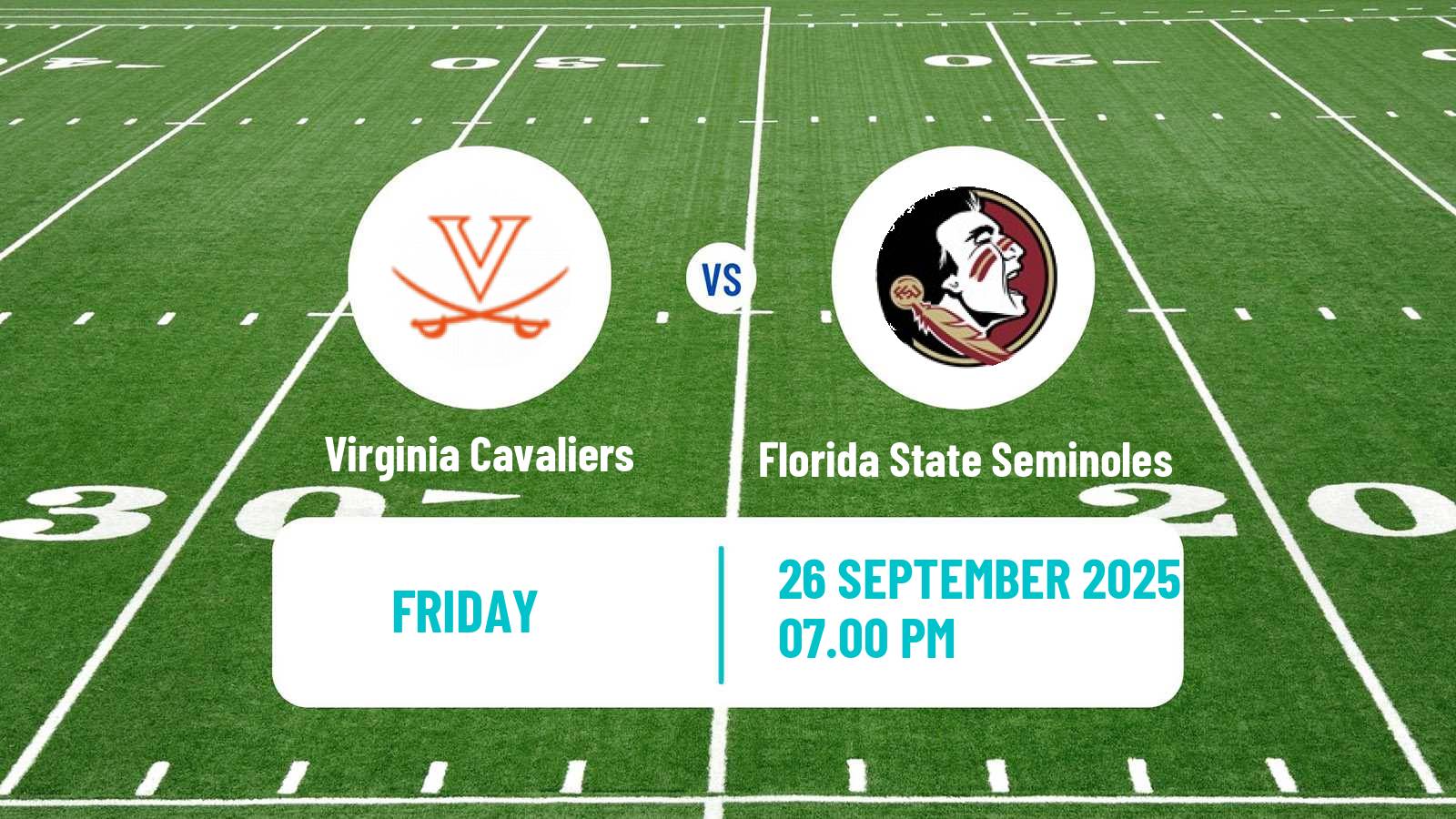 American football NCAA College Football Virginia Cavaliers - Florida State Seminoles