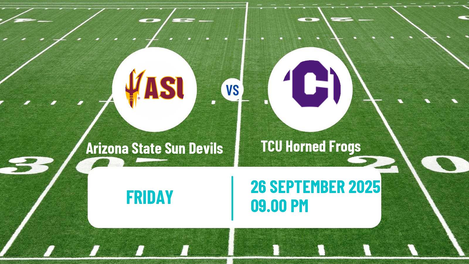 American football NCAA College Football Arizona State Sun Devils - TCU Horned Frogs