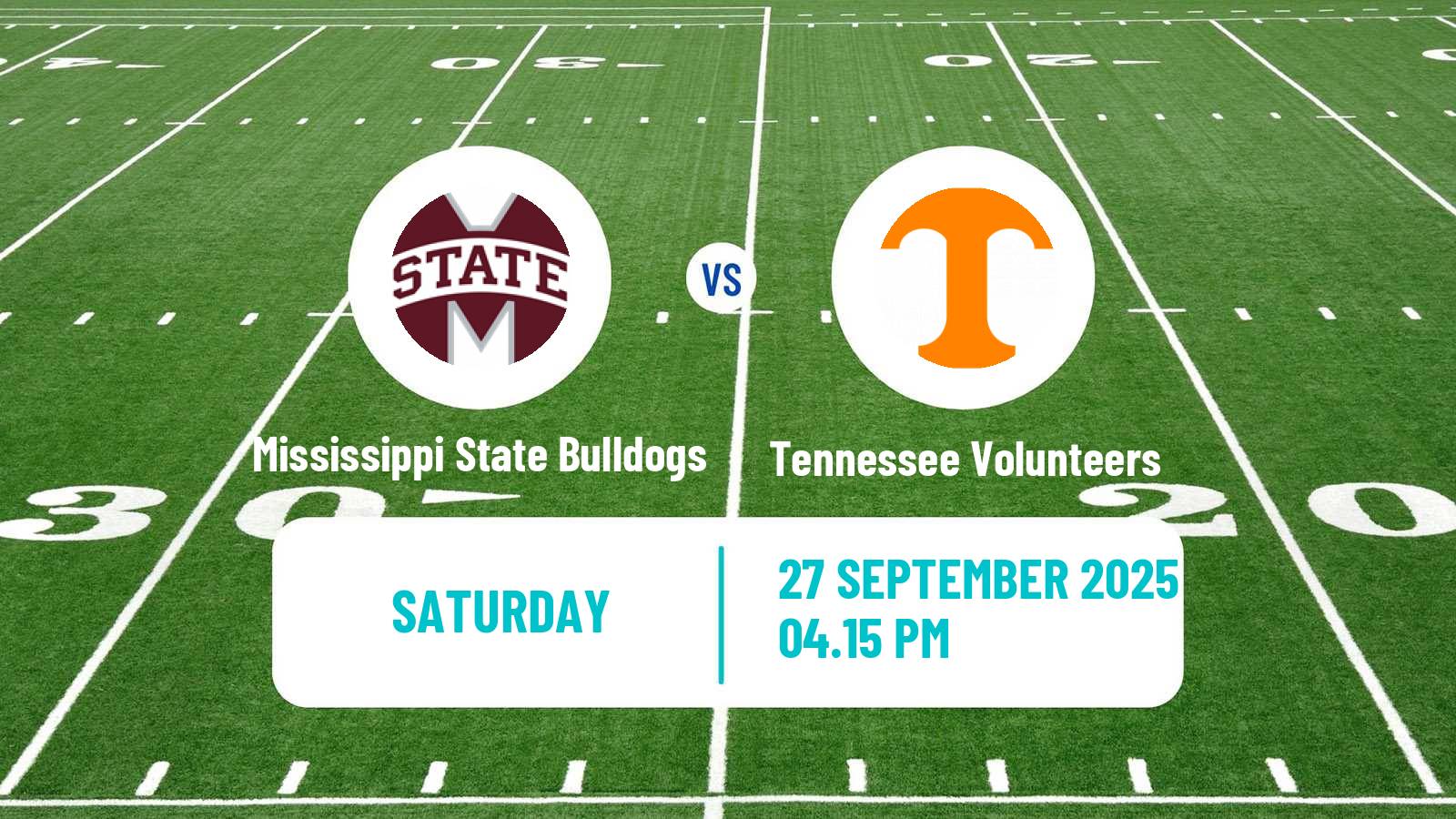 American football NCAA College Football Mississippi State Bulldogs - Tennessee Volunteers