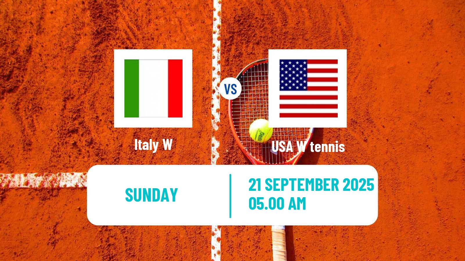 Tennis WTA Billie Jean King Cup World Group Teams Italy W - USA W