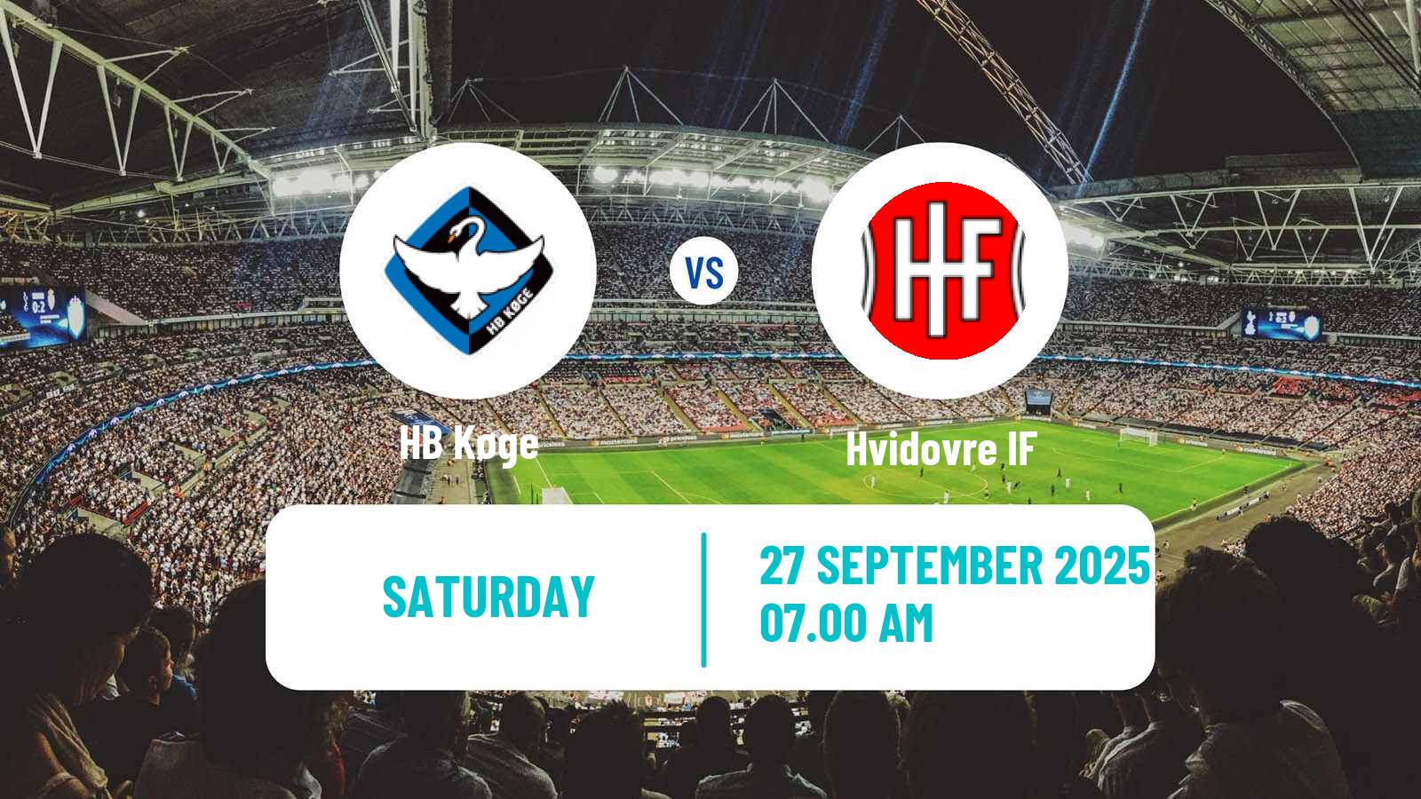Soccer Danish 1 Division HB Køge - Hvidovre