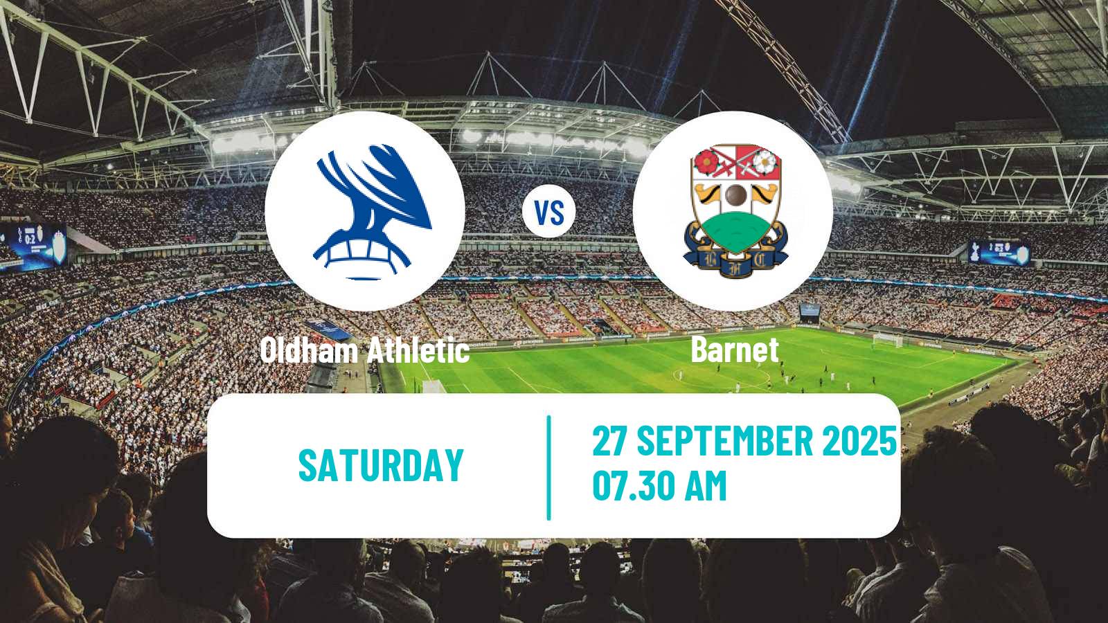 Soccer English League Two Oldham Athletic - Barnet