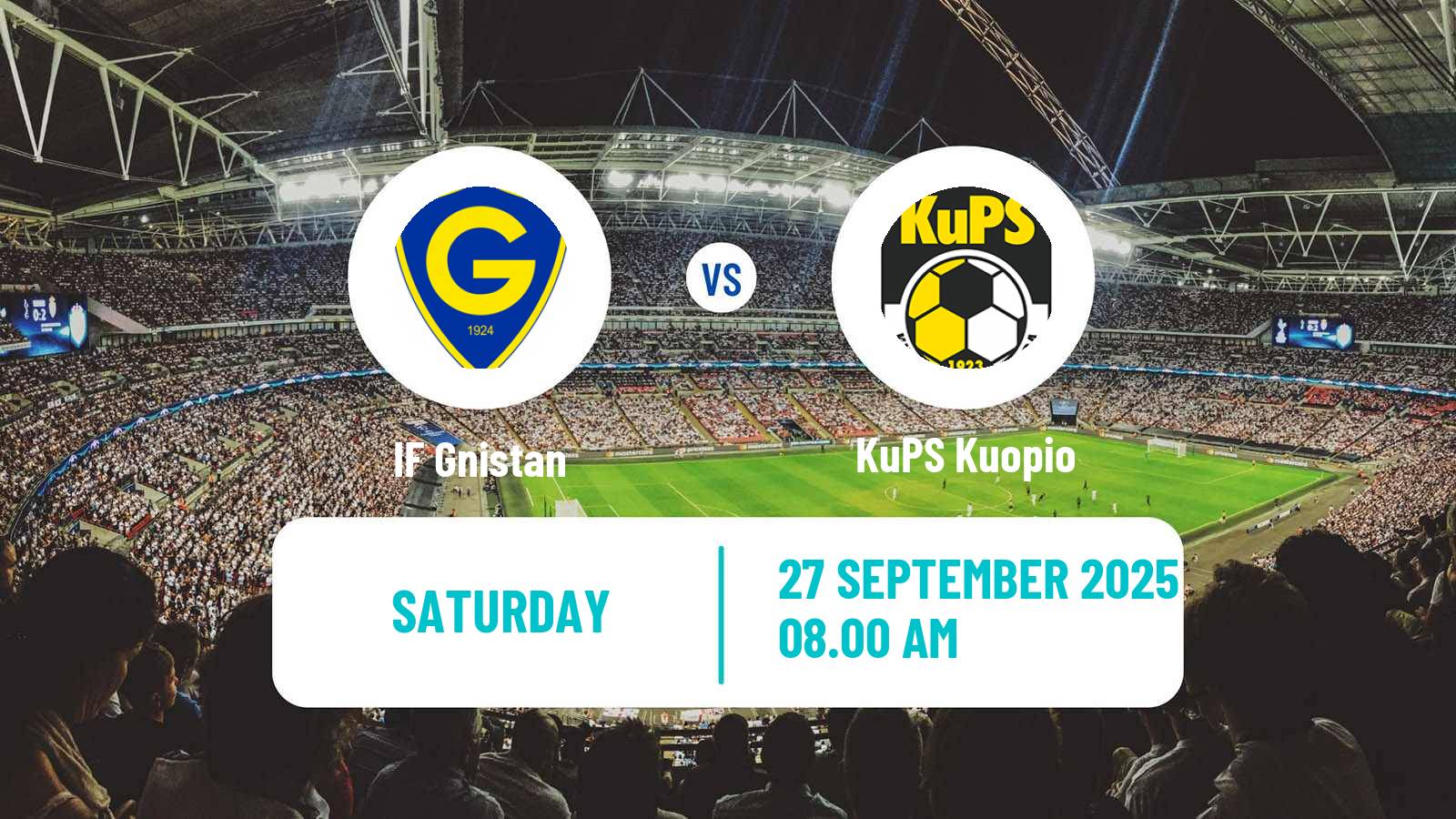 Soccer Finnish Veikkausliiga Gnistan - KuPS Kuopio