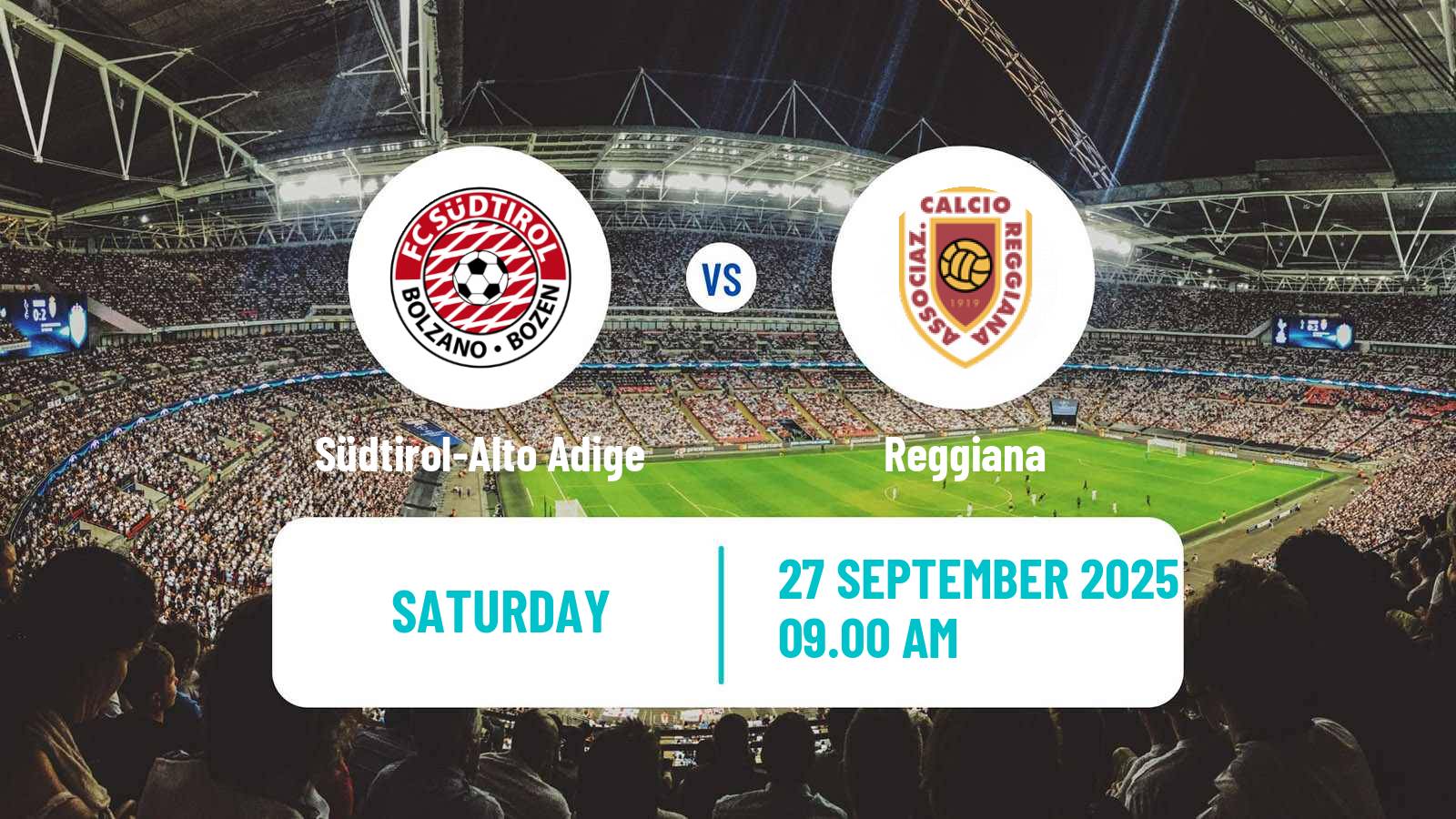Soccer Italian Serie B Südtirol-Alto Adige - Reggiana