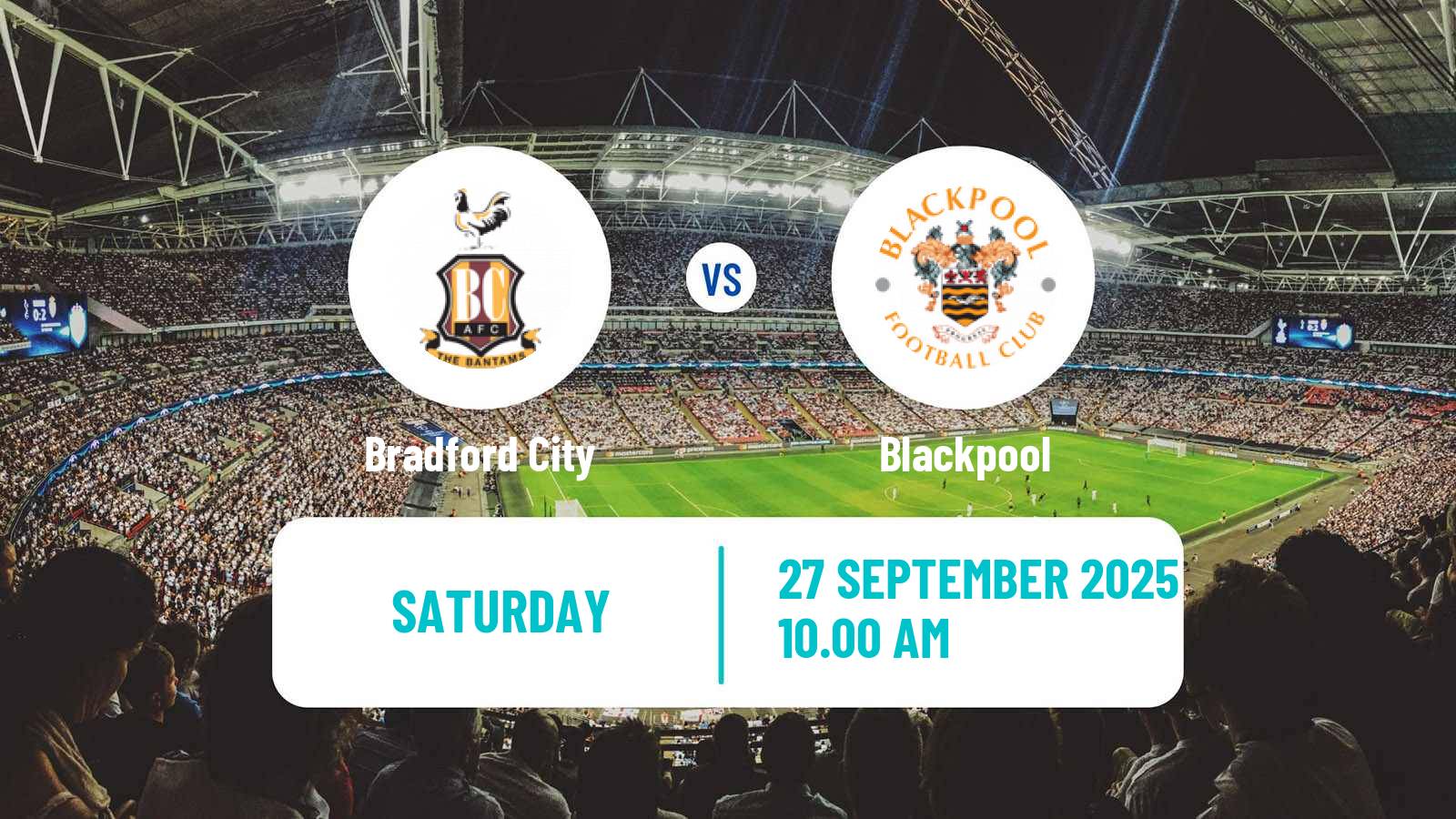 Soccer English League One Bradford City - Blackpool