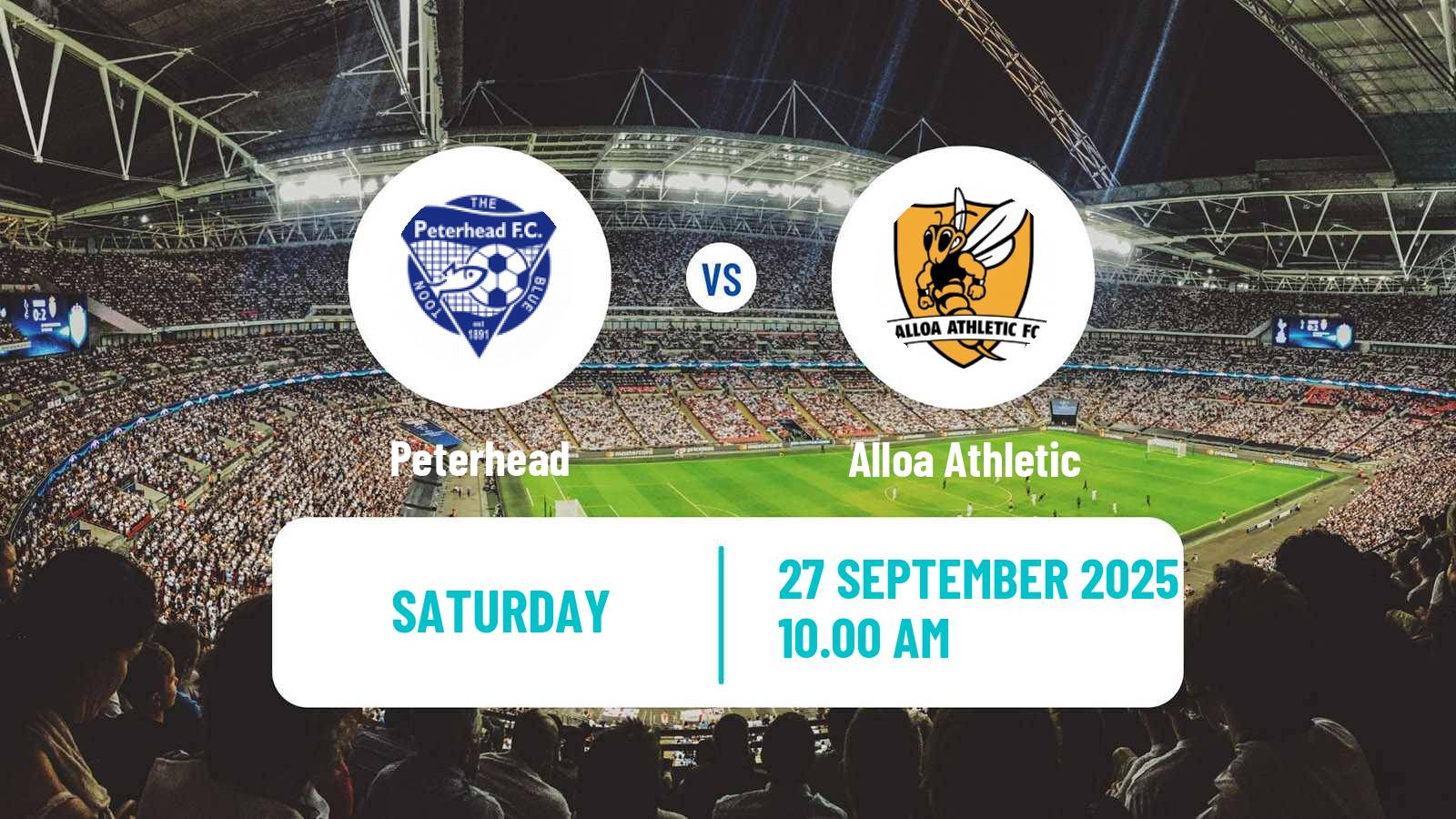 Soccer Scottish League One Peterhead - Alloa Athletic