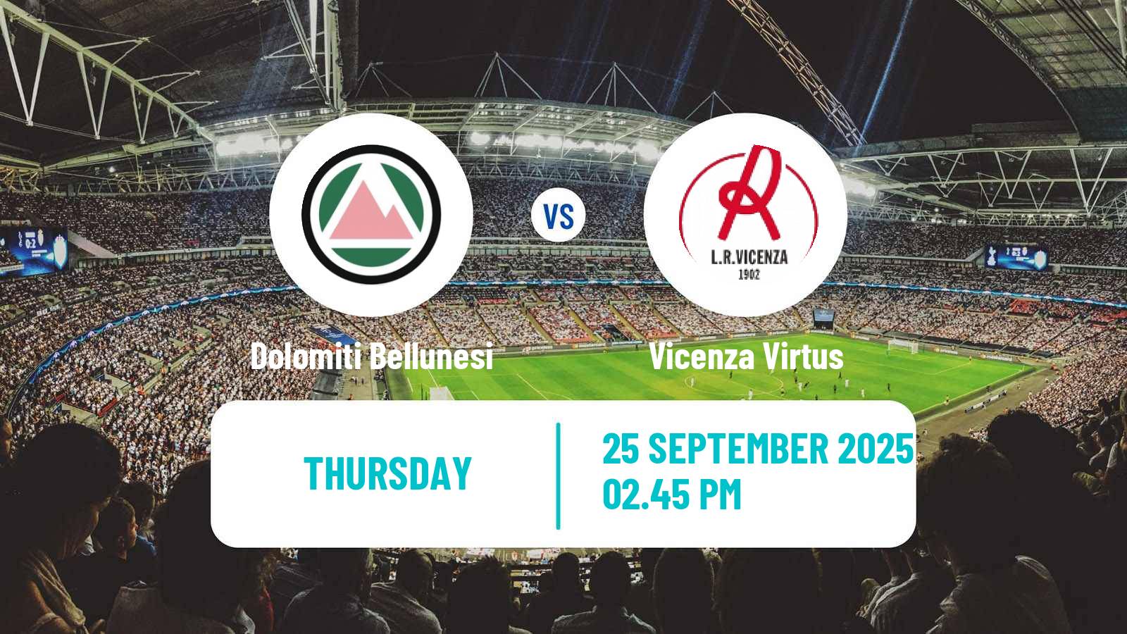 Soccer Italian Serie C Group A Dolomiti Bellunesi - Vicenza Virtus