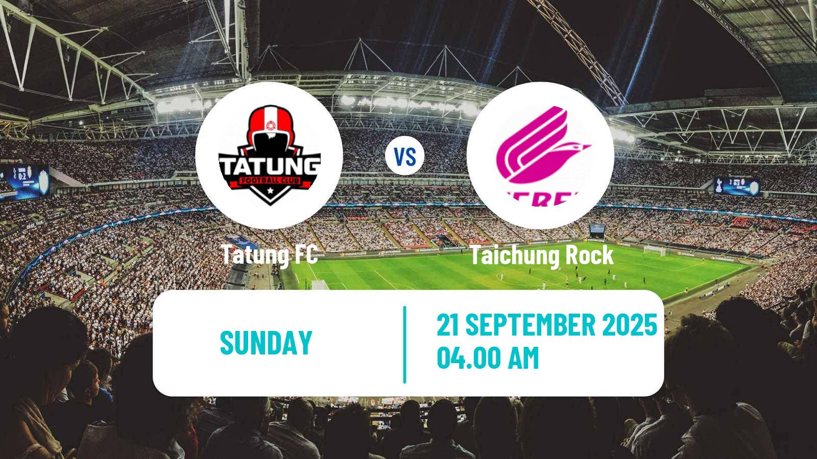 Soccer Taiwan Premier League Tatung - Taichung Rock