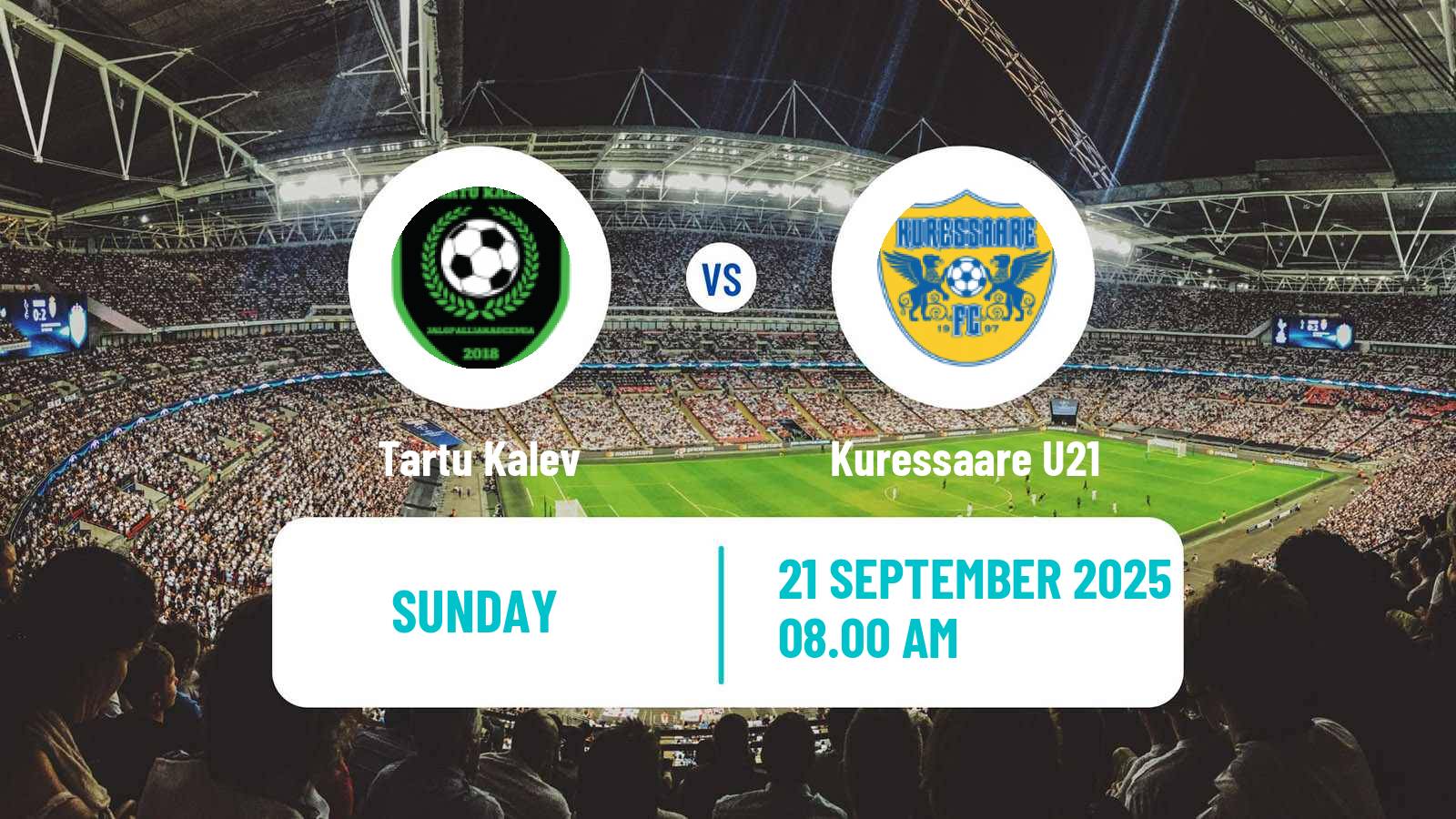 Soccer Estonian Esiliiga B Tartu Kalev - Kuressaare U21