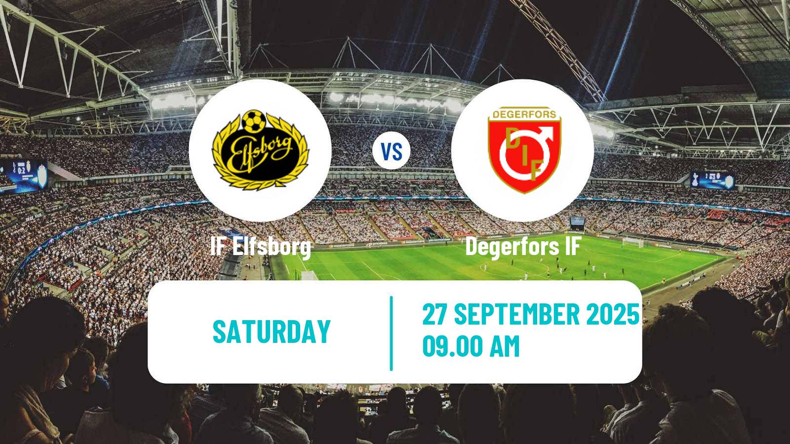 Soccer Swedish Allsvenskan Elfsborg - Degerfors