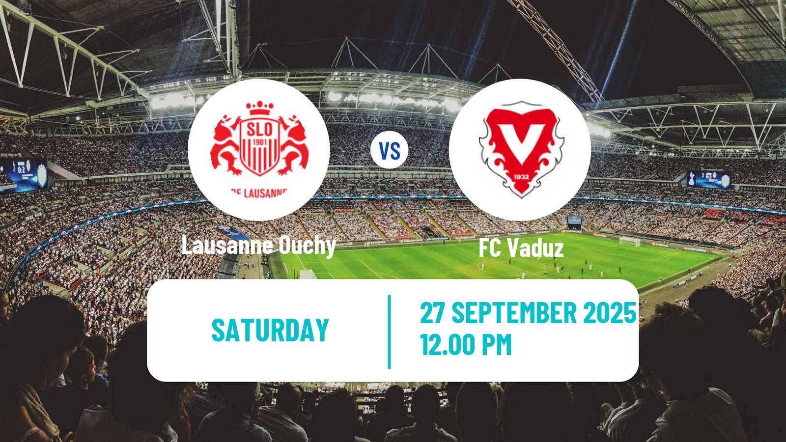 Soccer Swiss Challenge League Lausanne Ouchy - Vaduz