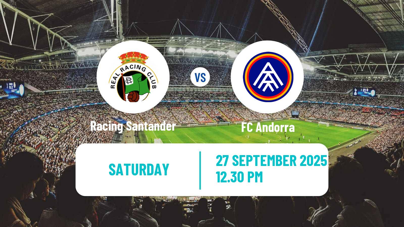 Soccer Spanish LaLiga2 Racing Santander - FC Andorra