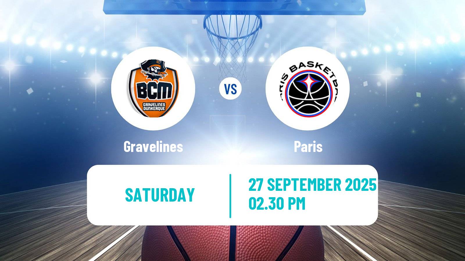 Basketball French LNB Gravelines - Paris