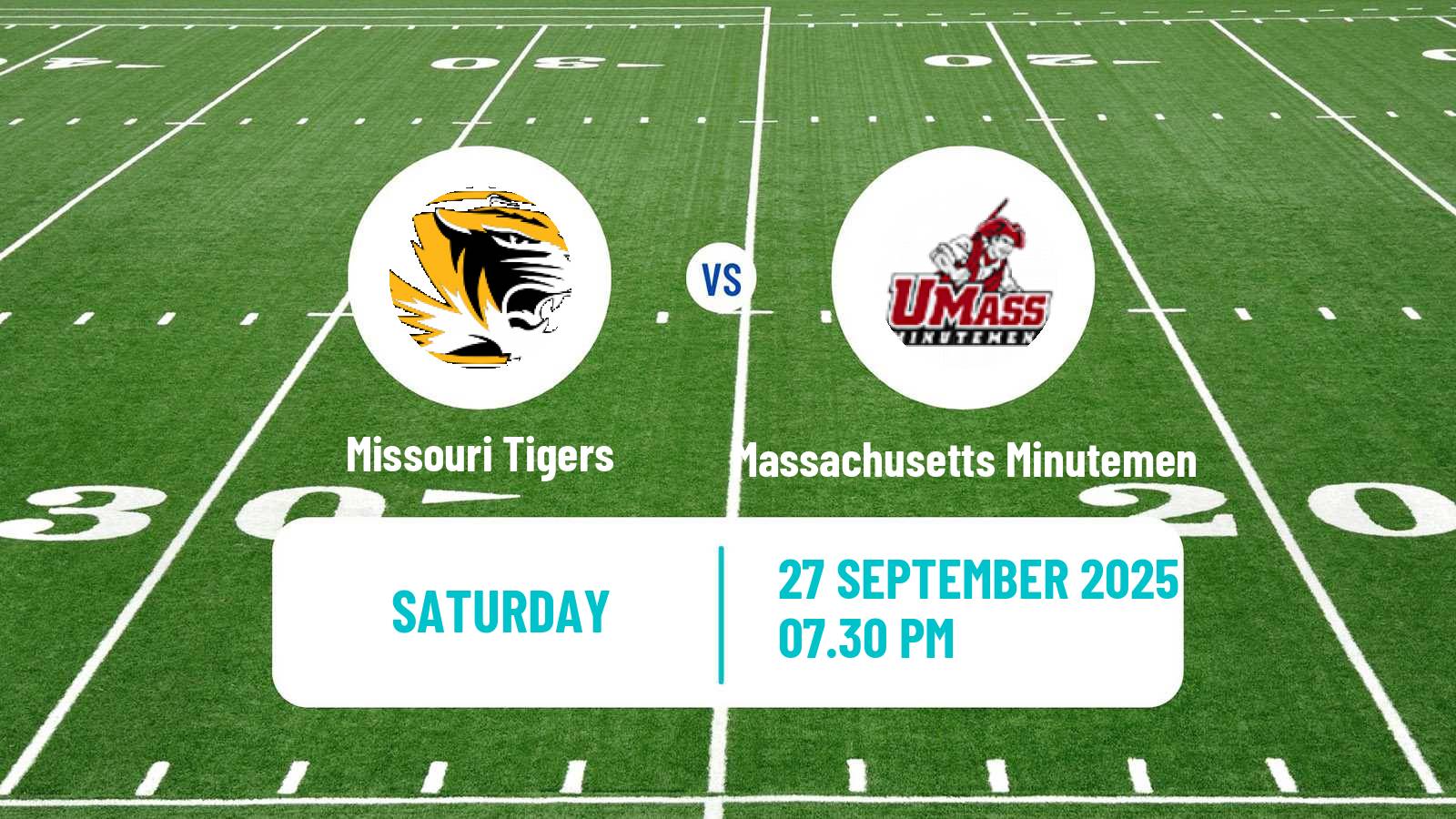 American football NCAA College Football Missouri Tigers - Massachusetts Minutemen