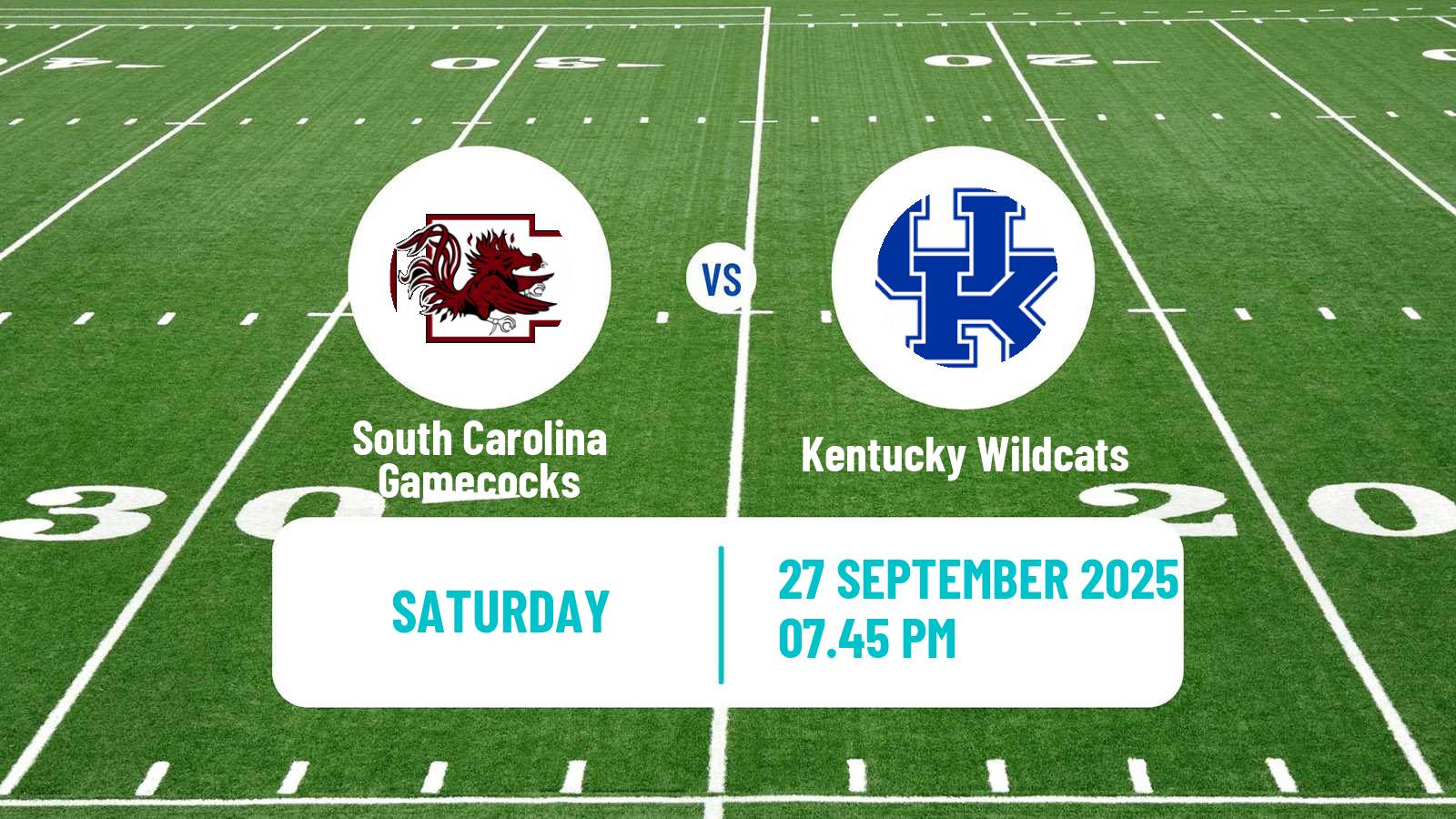 American football NCAA College Football South Carolina Gamecocks - Kentucky Wildcats