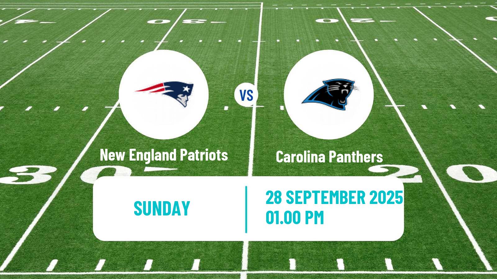 American football NFL New England Patriots - Carolina Panthers