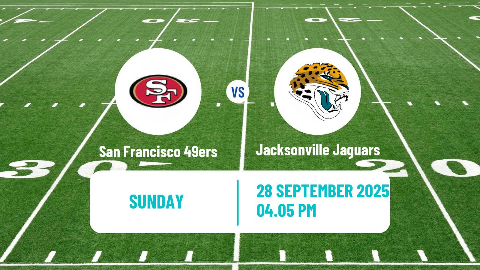 American football NFL San Francisco 49ers - Jacksonville Jaguars