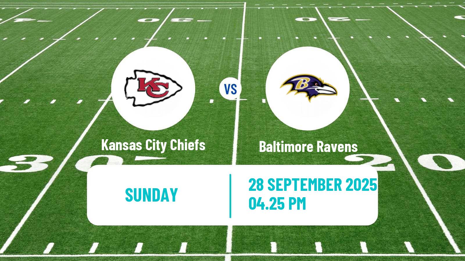 American football NFL Kansas City Chiefs - Baltimore Ravens