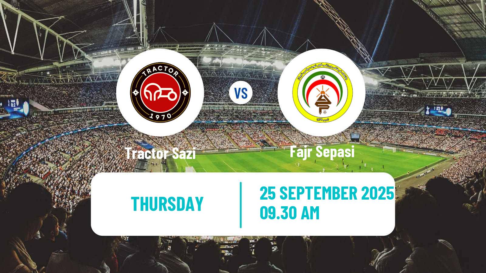 Soccer Iran Pro League Tractor Sazi - Fajr Sepasi