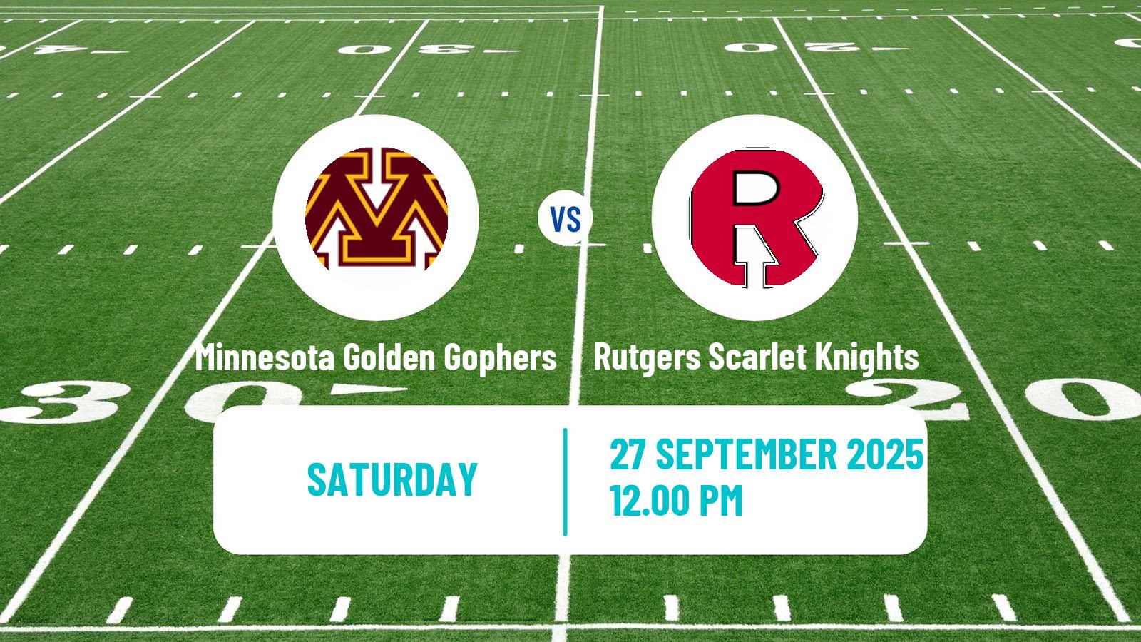 American football NCAA College Football Minnesota Golden Gophers - Rutgers Scarlet Knights