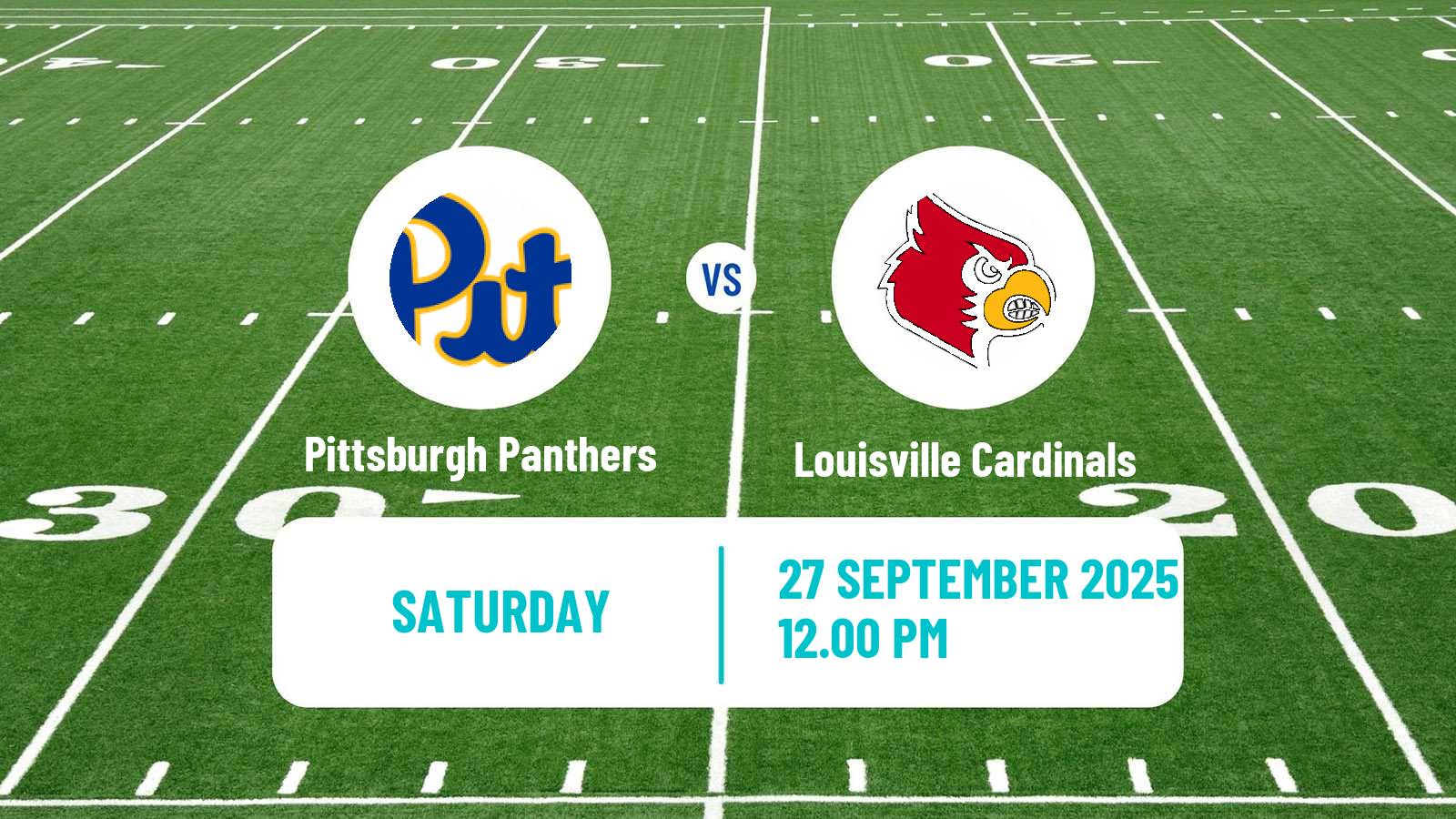 American football NCAA College Football Pittsburgh Panthers - Louisville Cardinals