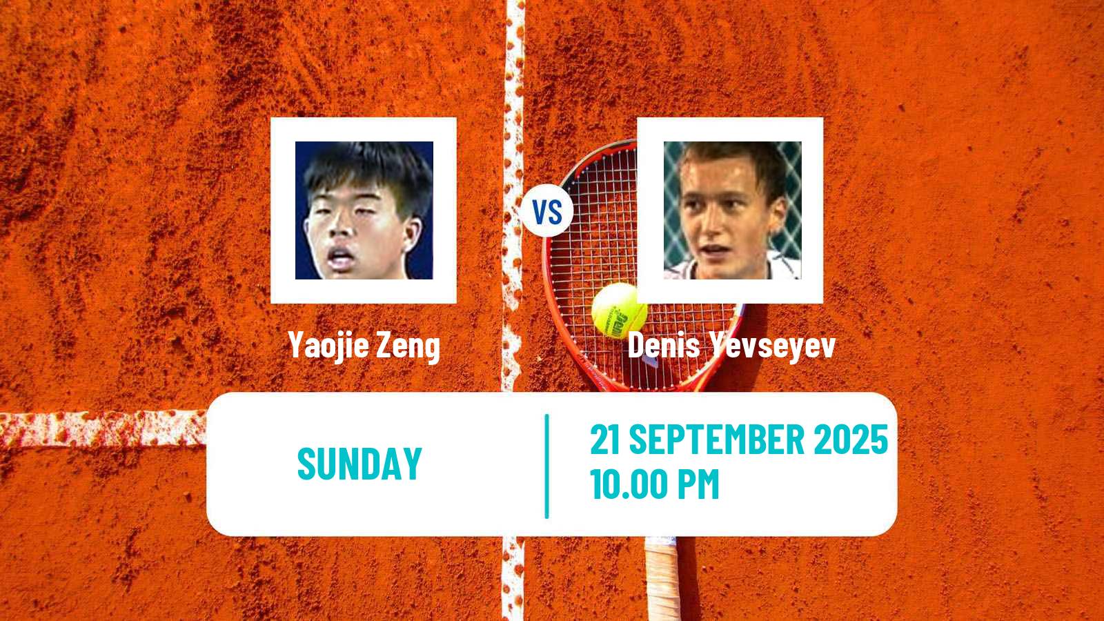 Tennis Jingshan Challenger Men Yaojie Zeng - Denis Yevseyev