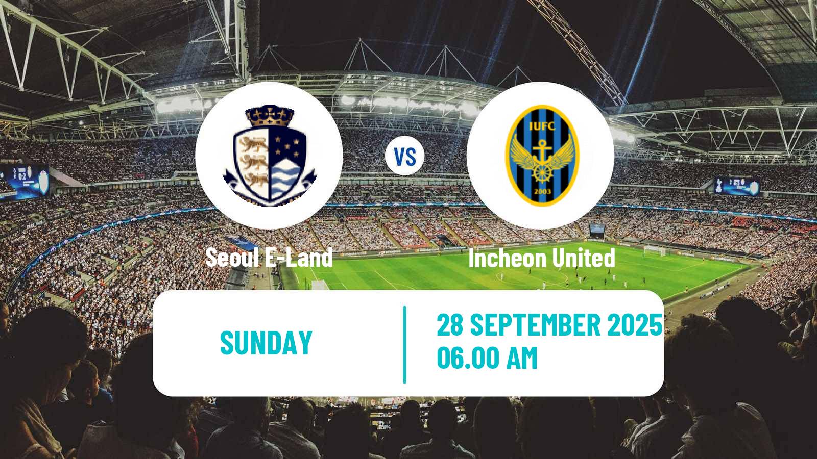 Soccer South Korean K-League 2 Seoul E-Land - Incheon United