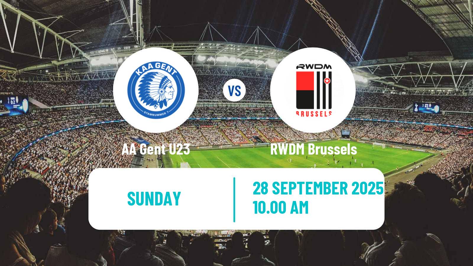 Soccer Belgian Сhallenger Pro League Gent U23 - RWDM Brussels