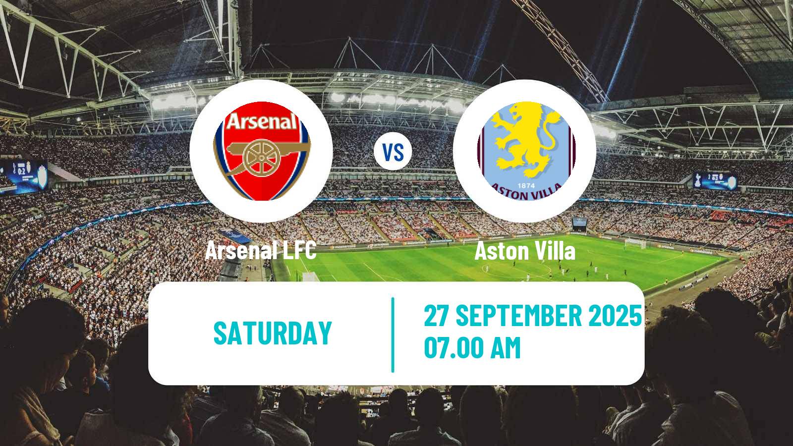 Soccer English WSL Arsenal LFC - Aston Villa