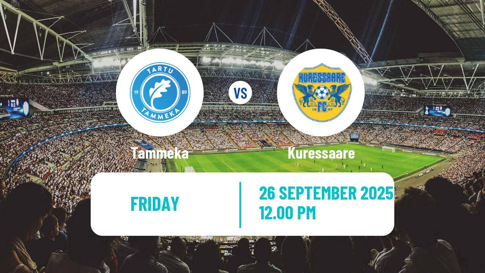 Soccer Estonian Meistriliiga Tammeka - Kuressaare