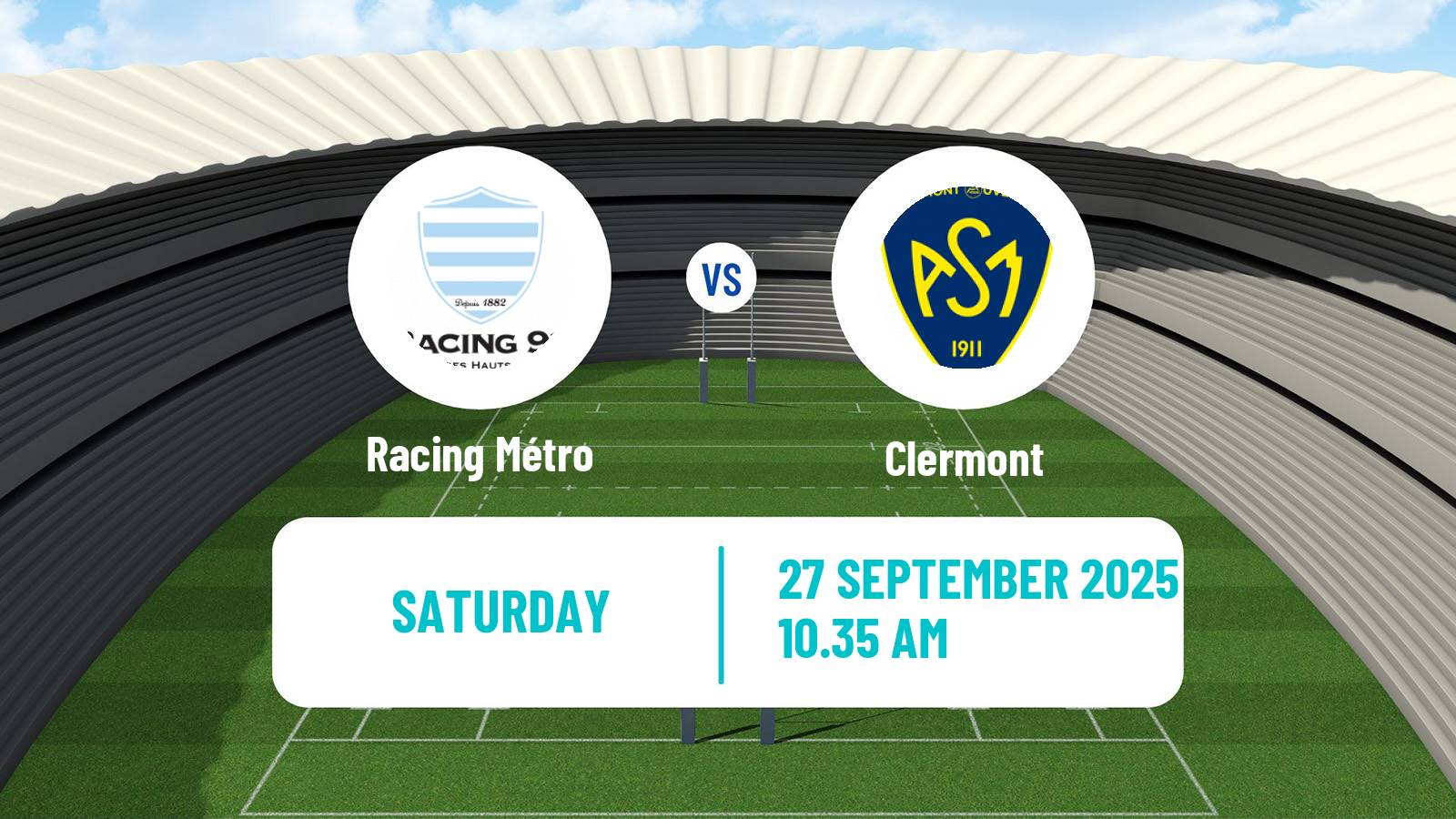 Rugby union French Top 14 Racing Métro - Clermont